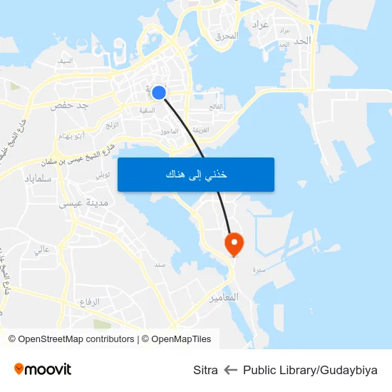 Public Library/Gudaybiya to Sitra map