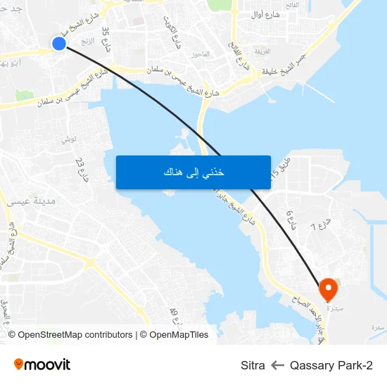 Qassary Park-2 to Sitra map