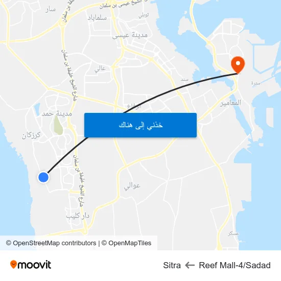 Reef Mall-4/Sadad to Sitra map