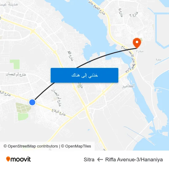 Riffa Avenue-3/Hananiya to Sitra map
