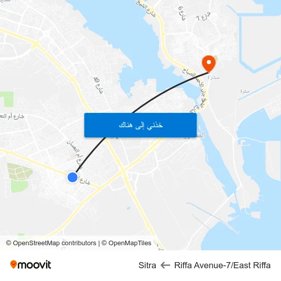 Riffa Avenue-7/East Riffa to Sitra map