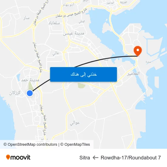 Rowdha-17/Roundabout 7 to Sitra map