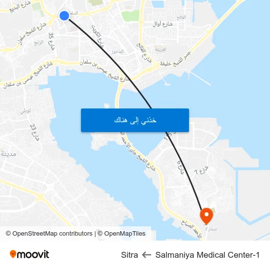 Salmaniya Medical Center-1 to Sitra map