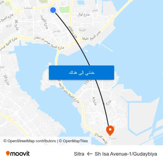 Sh Isa Avenue-1/Gudaybiya to Sitra map