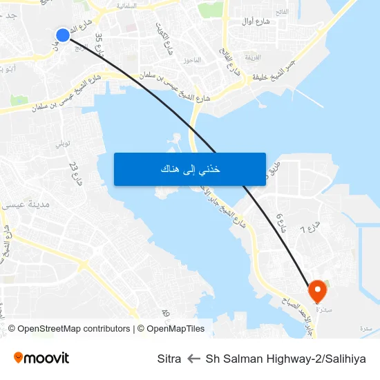 Sh Salman Highway-2/Salihiya to Sitra map