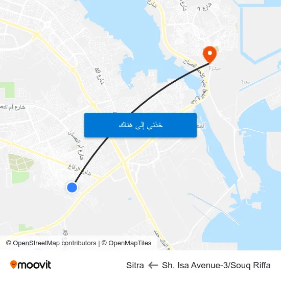 Sh. Isa Avenue-3/Souq Riffa to Sitra map