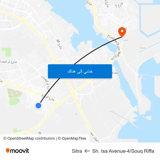 Sh. Isa Avenue-4/Souq Riffa to Sitra map