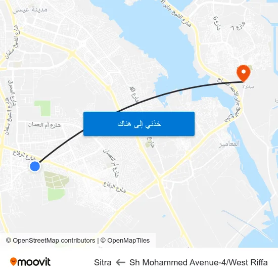 Sh Mohammed Avenue-4/West Riffa to Sitra map