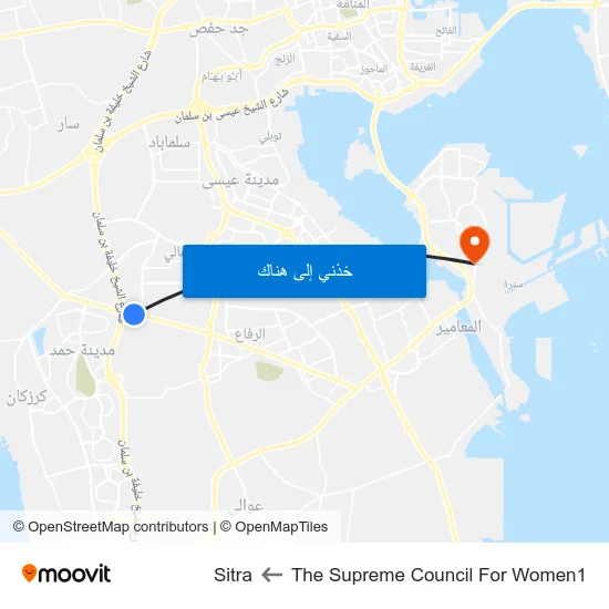 The Supreme Council For Women1 to Sitra map