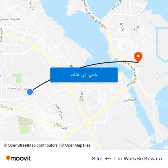 The Walk/Bu Kuwara to Sitra map