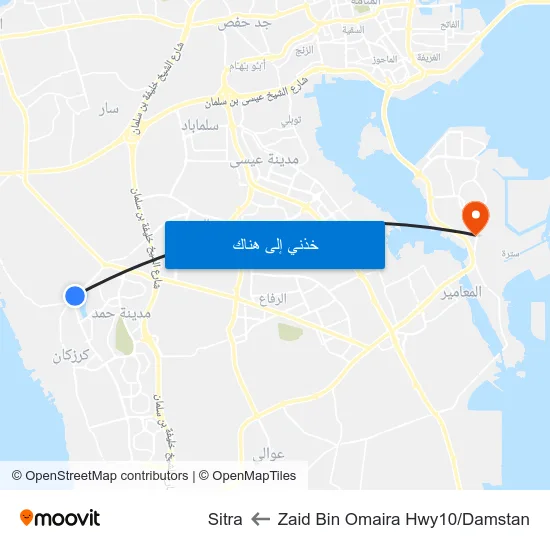 Zaid Bin Omaira Hwy10/Damstan to Sitra map