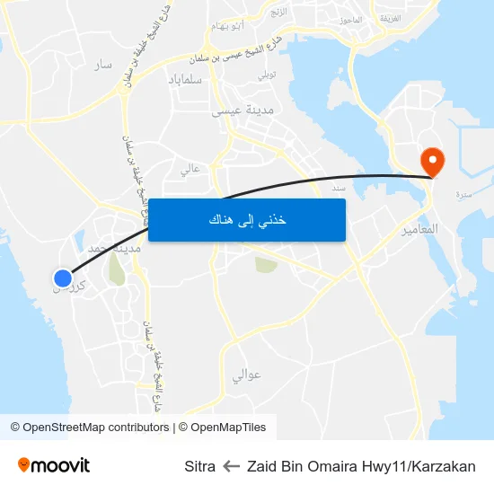 Zaid Bin Omaira Hwy11/Karzakan to Sitra map