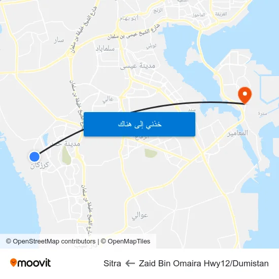 Zaid Bin Omaira Hwy12/Dumistan to Sitra map