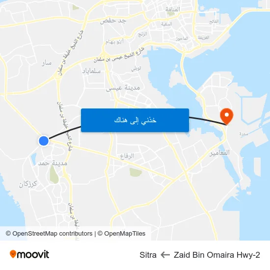 Zaid Bin Omaira Hwy-2 to Sitra map