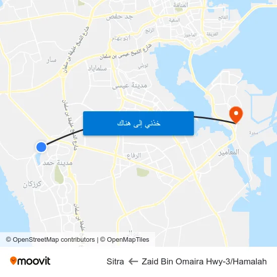 Zaid Bin Omaira Hwy-3/Hamalah to Sitra map