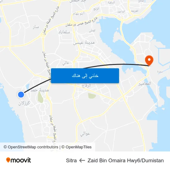 Zaid Bin Omaira Hwy6/Dumistan to Sitra map