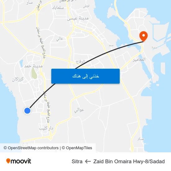 Zaid Bin Omaira Hwy-8/Sadad to Sitra map
