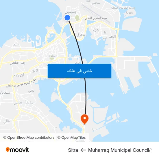 Muharraq Municipal Council/1 to Sitra map