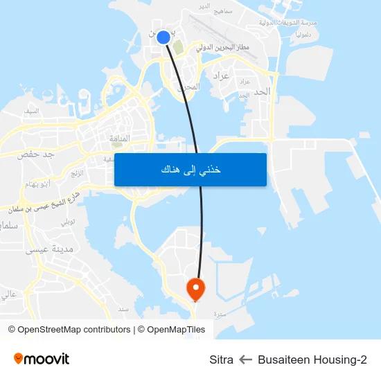 Busaiteen Housing-2 to Sitra map