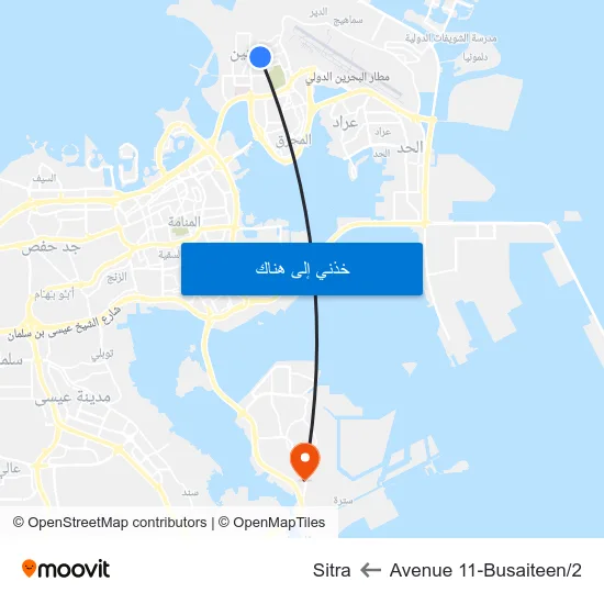Avenue 11-Busaiteen/2 to Sitra map