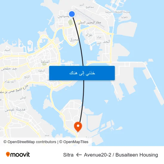 Avenue20-2 / Busaiteen Housing to Sitra map