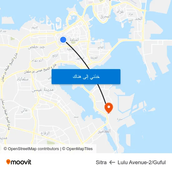 Lulu Avenue-2/Guful to Sitra map