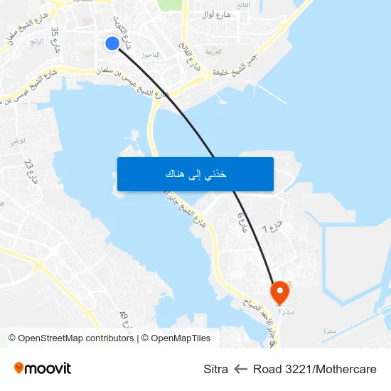Road 3221/Mothercare to Sitra map