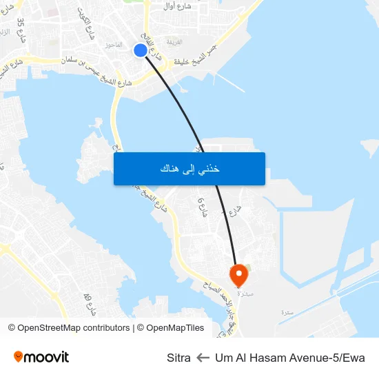 Um Al Hasam Avenue-5/Ewa to Sitra map