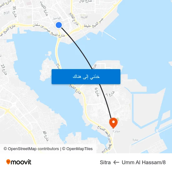 Umm Al Hassam/8 to Sitra map