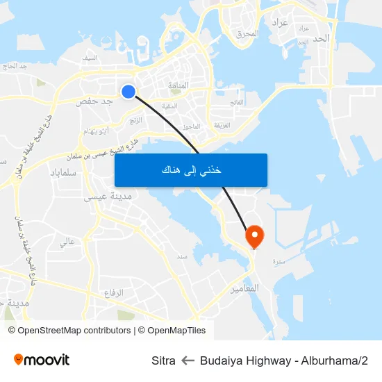Budaiya Highway - Alburhama/2 to Sitra map