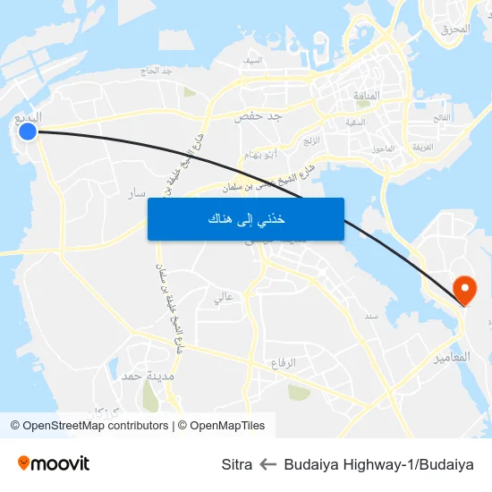 Budaiya Highway-1/Budaiya to Sitra map