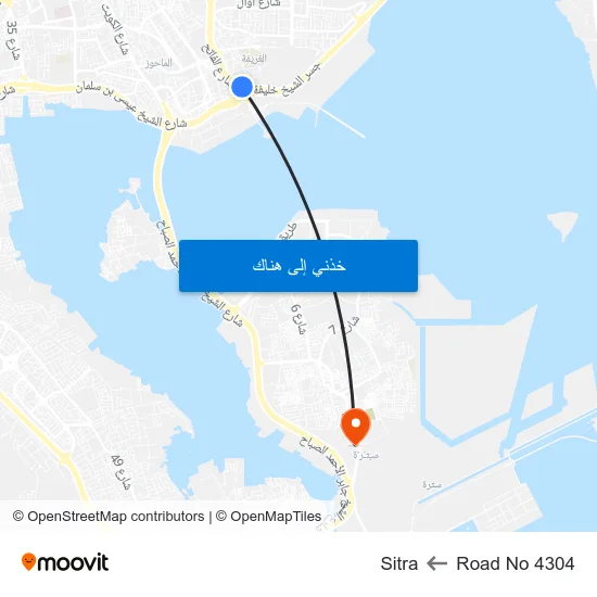 Road No 4304 to Sitra map