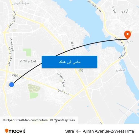 Ajirah Avenue-2/West Riffa to Sitra map