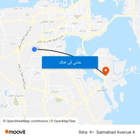 Salmabad Avenue 4 to Sitra map