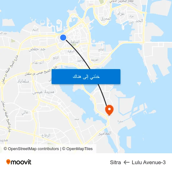 Lulu Avenue-3 to Sitra map