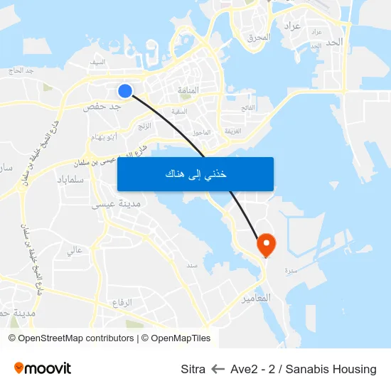 Ave2 - 2 / Sanabis Housing to Sitra map