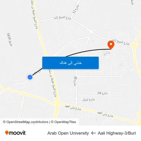 Aali Highway-3/Buri to Arab Open University map