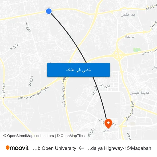Budaiya Highway-15/Maqabah to Arab Open University map