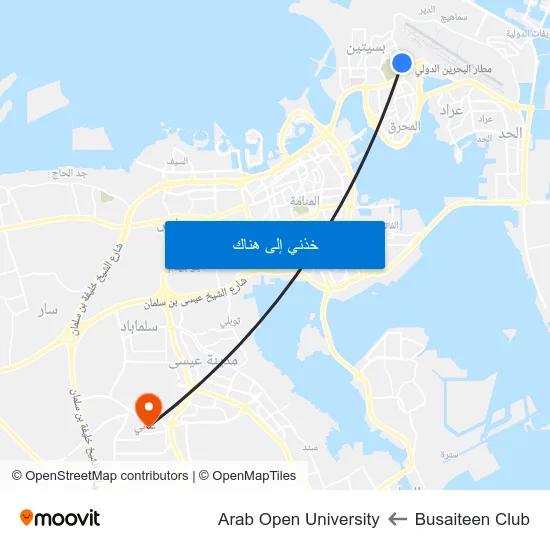 Busaiteen Club to Arab Open University map
