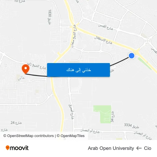 Cio to Arab Open University map