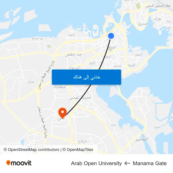 Manama Gate to Arab Open University map