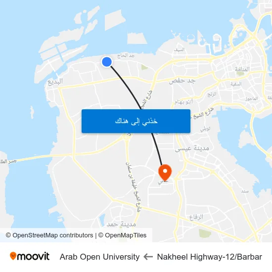 Nakheel Highway-12/Barbar to Arab Open University map
