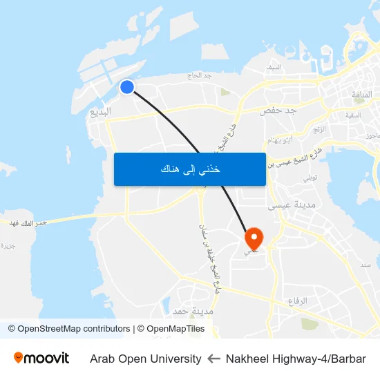 Nakheel Highway-4/Barbar to Arab Open University map