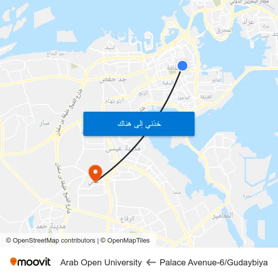 Palace Avenue-6/Gudaybiya to Arab Open University map