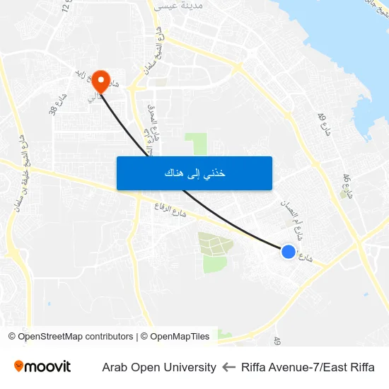 Riffa Avenue-7/East Riffa to Arab Open University map