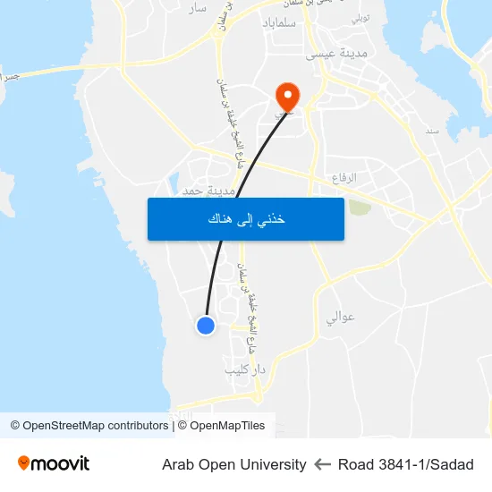 Road 3841-1/Sadad to Arab Open University map