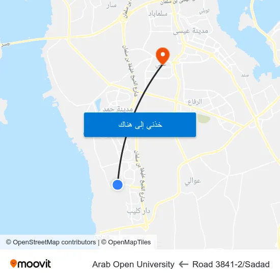 Road 3841-2/Sadad to Arab Open University map