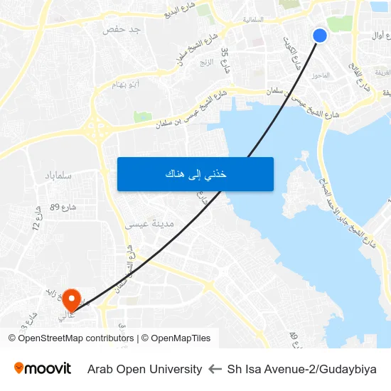 Sh Isa Avenue-2/Gudaybiya to Arab Open University map