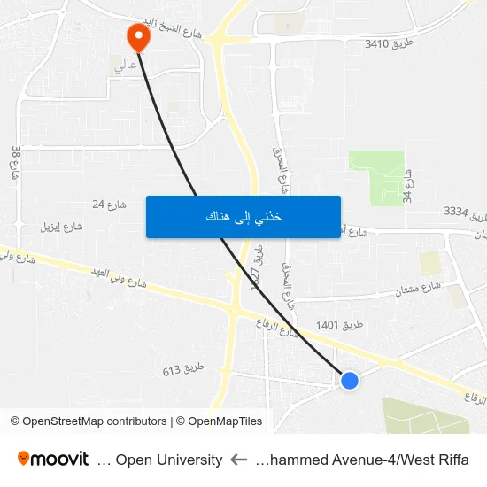 Sh Mohammed Avenue-4/West Riffa to Arab Open University map
