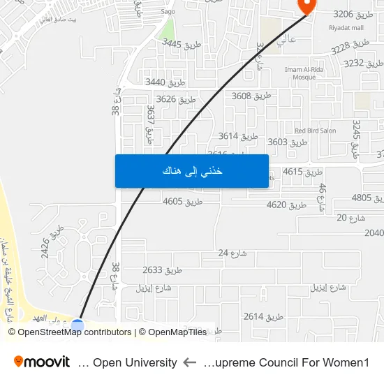 The Supreme Council For Women1 to Arab Open University map